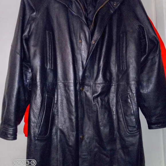 COPY - Charles Klein Black Leather Trench